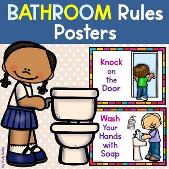 Preview of Bathroom Rules Posters with Boys and Girls Bathroom Signs