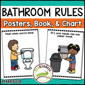 Preview of Bathroom Rules and Expectations Posters Hygiene Signs