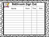 Bathroom Sign Out Sheet