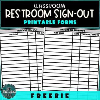 Preview of Bathroom Sign-Out Sheet | Freebie