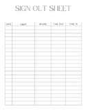 Bathroom Sign Out Sheets | Classroom Management