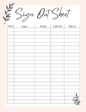 Bathroom Sign Out Sheets | NEUTRAL THEME | Classroom Management