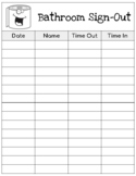 Simple Bathroom Sign-in / Sign-out Sheet - FREEBIE!