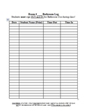 Bathroom Sign-out Log for Student Use