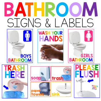 Preview of Bathroom Signs with Bathroom Passes and Rules | Real Picture Classroom Decor