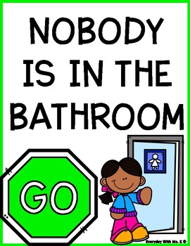 Bathroom Occupied Stop and Go Flip Poster Signs FREEBIE by Everyday With Ms  K