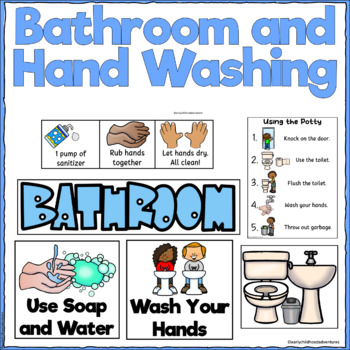 Preview of Bathroom and Hand-Washing Visuals and Posters for 3K, Pre-K & Preschool