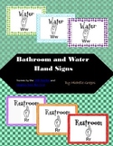 Bathroom and Water Hand Signs