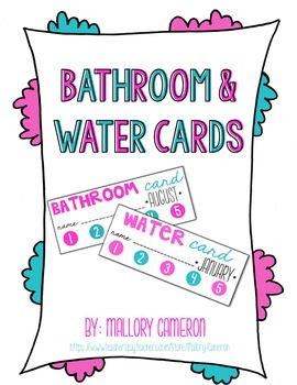 Preview of Bathroom and Water Punch Cards