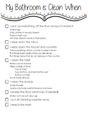 Bathroom cleaning checklist