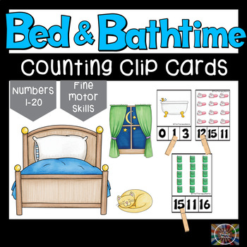Preview of Bathtime & Bedtime Count and Clip Number Cards