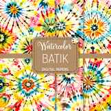 Batik Set 2 - Watercolor Background Fabric Texture Papers