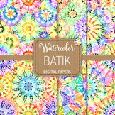 Batik - Watercolor Textile Fabric Texture Background Digit