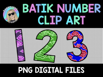 Preview of Batik design numbers 0 - 20 clip art