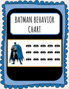 Preview of Batman Behavior Sticker Chart PBIS Positive Reinforcement