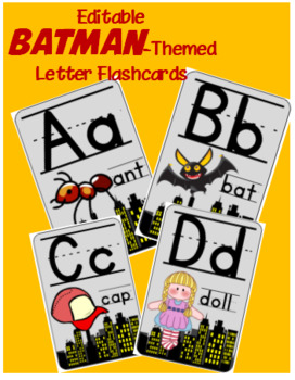 Preview of Batman-Themed Alphabet Flashcards