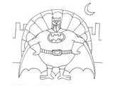 Batman Turkey Coloring Page