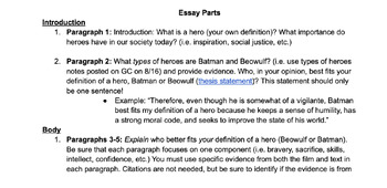 Batman vs. Beowulf: Who is the Better Hero? by Vanessa Roach | TPT