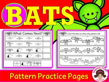 Preview of Bats Pattern Practice | Patterning Bats | Halloween Bats