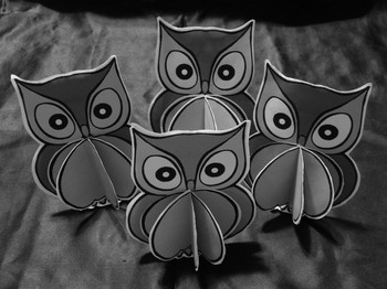 Owl Activities 3d Owls Craft Activity Packet Black White Version