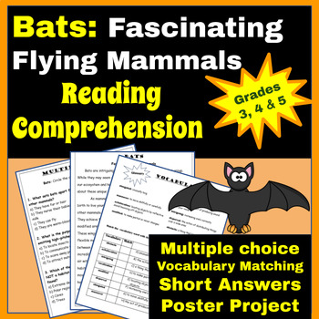 Bats: Fascinating Flying Mammals Reading Comprehension Packet | TPT