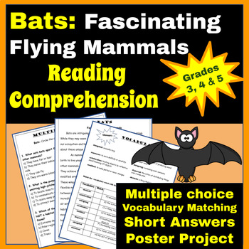 Preview of Bats: Fascinating Flying Mammals Reading Comprehension Packet