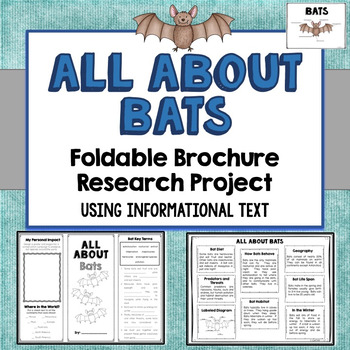 Preview of Bats Foldable Brochure Research Project, Using Informational Text, Vocabulary