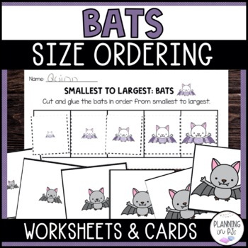 Preview of Bats Size Ordering for Halloween | Order by Size | Cut and Glue