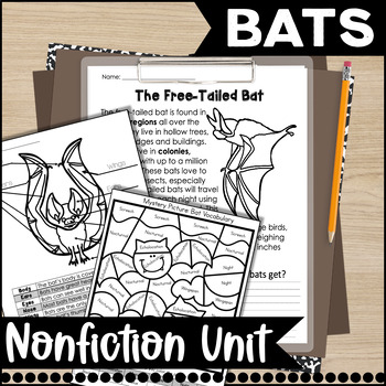 Preview of Bat Nonfiction Research Unit Informational Writing Echolocation Experiment