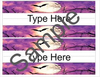 Preview of Bats-Halloween Name Tags and Labels