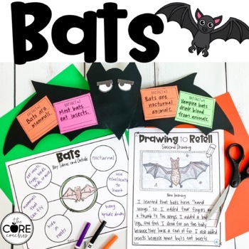 Preview of Bats Informational Lessons - Halloween Nonfiction Text Features, Comprehension