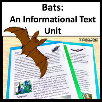 Preview of Bats Informational Text Reading Passages - All About Bats - Animal Adaptations