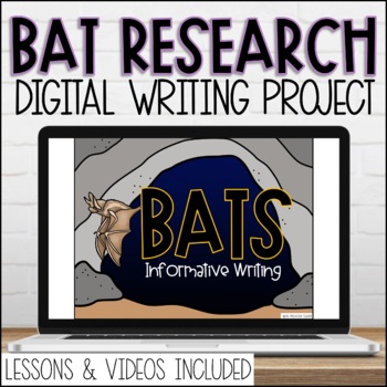 Preview of Digital Bats Google Slides Informative Writing Prompt with Videos