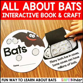 Preview of All About Bats Interactive Book & Craft for Halloween, Bat Craft in Kindergarten