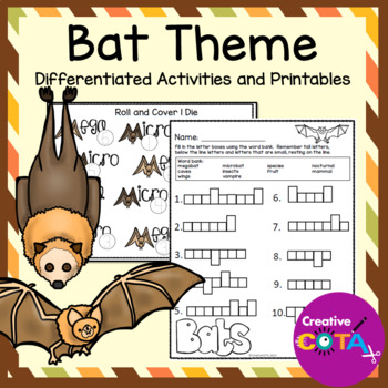 Preview of Occupational Therapy Bats Literacy Math & Writing Worksheets & Activities