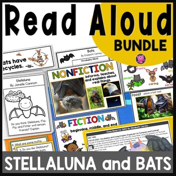 Preview of Bats Nonfiction - Stellaluna - Bats Read Aloud Activities Bundle for Halloween