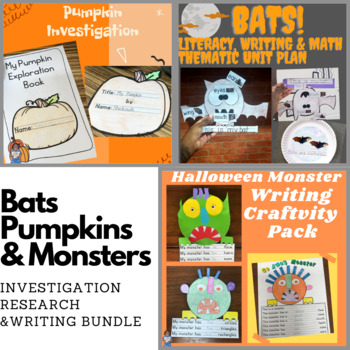 Preview of Pumpkins, Bats, and Monsters Research, Investigation, and Writing Bundle | Fall
