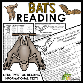 Preview of Bats Reading Comprehension Passage Activities & Word Search