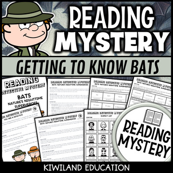 Preview of Bats Reading Detective Mystery and Comprehension Questions and Worksheets