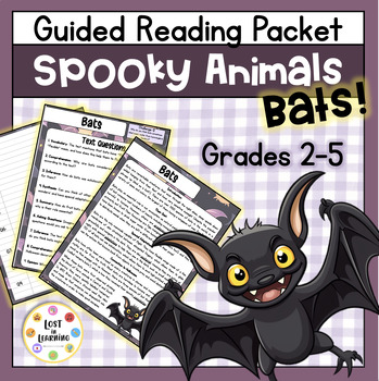 Preview of Bats || Spooky Animal Informational Text || Halloween Guided Reading Packet