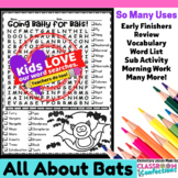 Bats Word Search Activity Puzzle: Fun for Fall : Early Fin