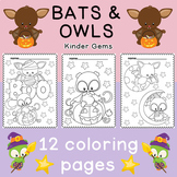Coloring Pages for Kids - Halloween Bats & Cats