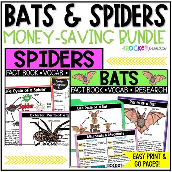 Preview of Bats and Spiders BUNDLE | Spooky Animals