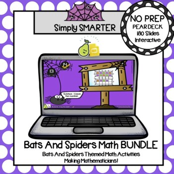 Preview of Bats and Spiders Themed Math Pear Deck Google Slides Add-On BUNDLE