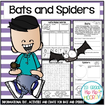 Preview of Explore Bats and Spiders with Informational Text, Crafts and Activities!