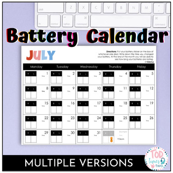Preview of Battery Calendar/Tracker for Hearing Aids/Cochlear Implants