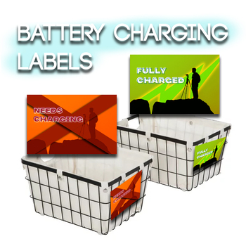 Preview of Battery charging label signs