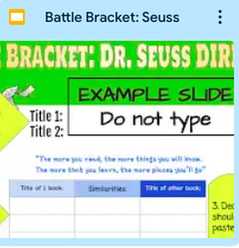 Preview of Battle Brackets: Dr. Seuss