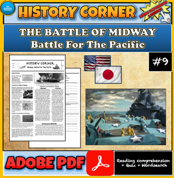 Preview of Battle Of Midway|Battle For The Pacific| Reading Comprehension| Wordsearch