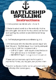 Battle Ship Game - spelling, math, handout